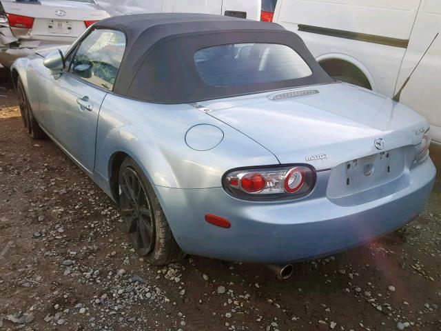 JM1NC25F080147324 - 2008 MAZDA MX-5 MIATA BLUE photo 3