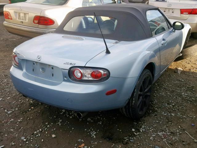 JM1NC25F080147324 - 2008 MAZDA MX-5 MIATA BLUE photo 4