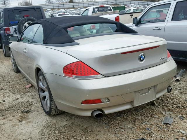 WBAEK13466CN76782 - 2006 BMW 650 I BEIGE photo 3