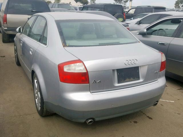 WAUJT68E32A217423 - 2002 AUDI A4 3.0 SILVER photo 3