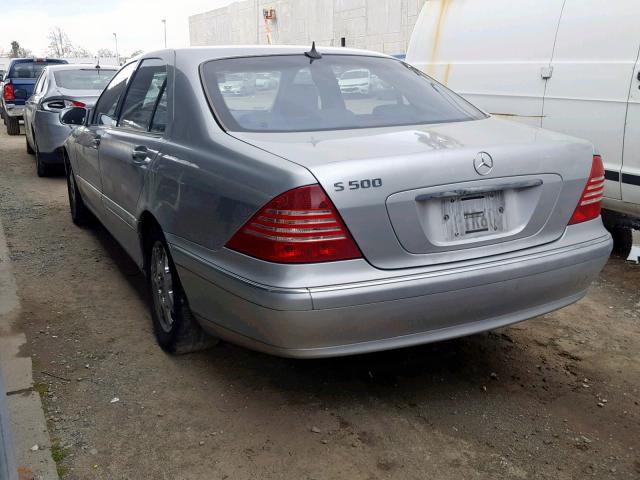 WDBNG75J91A147293 - 2001 MERCEDES-BENZ S 500 SILVER photo 3