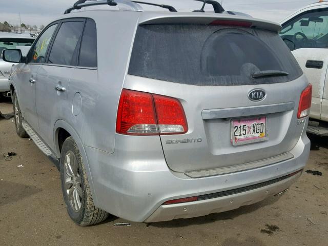 5XYKWDA22CG209754 - 2012 KIA SORENTO SX SILVER photo 3