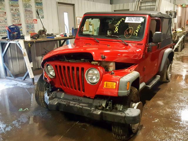 1J4FA49S84P767928 - 2004 JEEP WRANGLER / RED photo 2