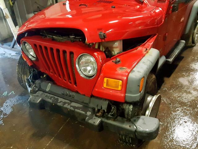 1J4FA49S84P767928 - 2004 JEEP WRANGLER / RED photo 9