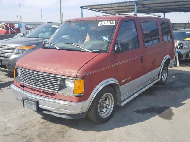 1GBDM19Z8NB198226 - 1992 CHEVROLET ASTRO MAROON photo 2