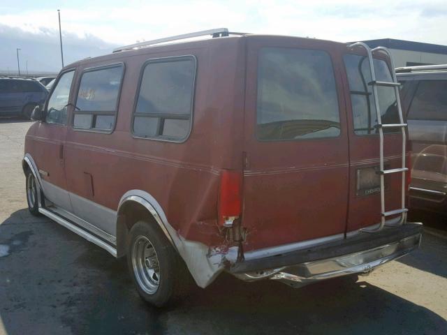 1GBDM19Z8NB198226 - 1992 CHEVROLET ASTRO MAROON photo 3