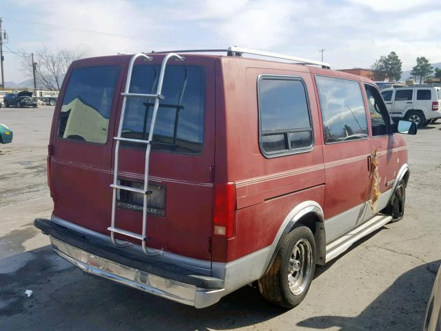 1GBDM19Z8NB198226 - 1992 CHEVROLET ASTRO MAROON photo 4