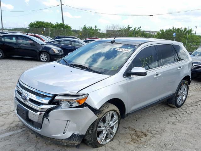 2FMDK3KC4DBE23524 - 2013 FORD EDGE LIMIT SILVER photo 2