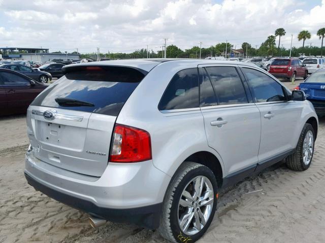 2FMDK3KC4DBE23524 - 2013 FORD EDGE LIMIT SILVER photo 4