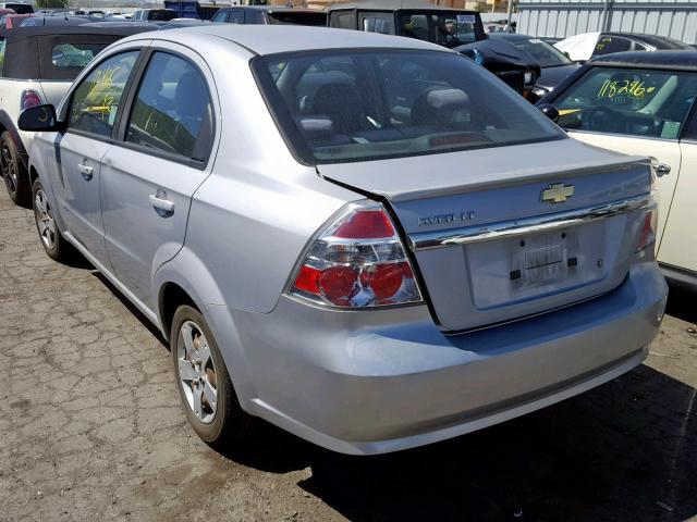 KL1TD5DEXAB107526 - 2010 CHEVROLET AVEO LS SILVER photo 3