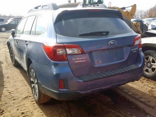 4S4BSENC3G3233278 - 2016 SUBARU OUTBACK 3. BLUE photo 3