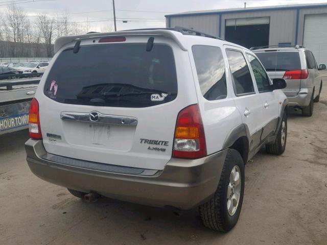 4F2YU08112KM32172 - 2002 MAZDA TRIBUTE LX WHITE photo 4