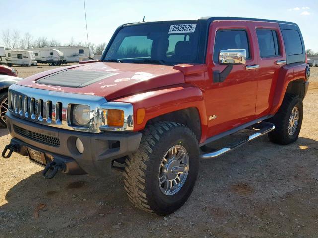 5GTDN13E378242592 - 2007 HUMMER H3 RED photo 2