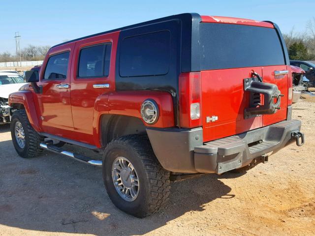 5GTDN13E378242592 - 2007 HUMMER H3 RED photo 3