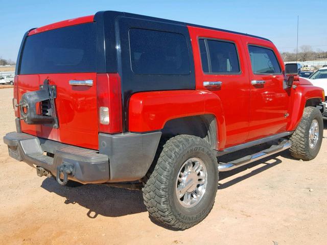 5GTDN13E378242592 - 2007 HUMMER H3 RED photo 4