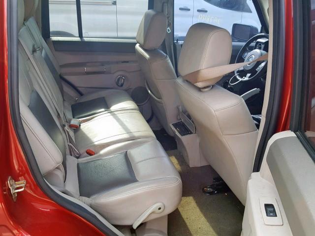 1J8HG58N66C199244 - 2006 JEEP COMMANDER RED photo 6