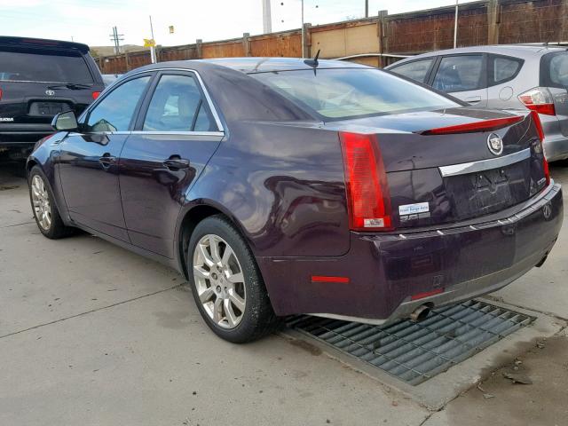 1G6DS57V080157052 - 2008 CADILLAC CTS HI FEA BURGUNDY photo 3