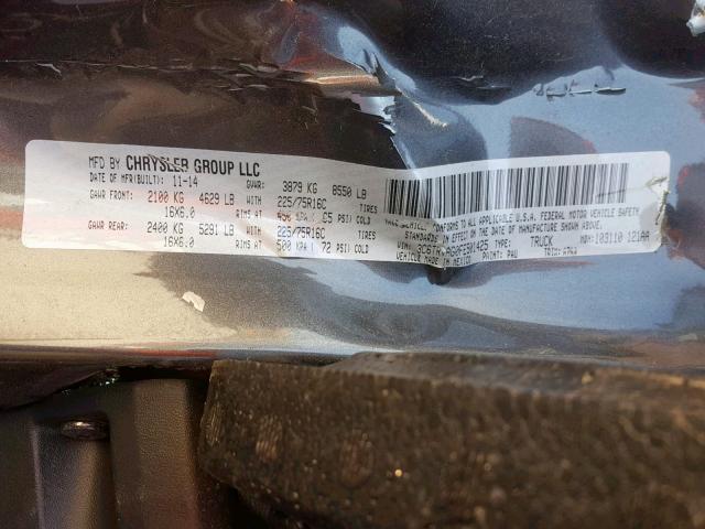 3C6TRVAG0FE501425 - 2015 RAM PROMASTER 灰色 照片 10