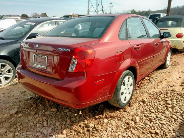 KL5JD56Z66K433420 - 2006 SUZUKI FORENZA BURGUNDY photo 4