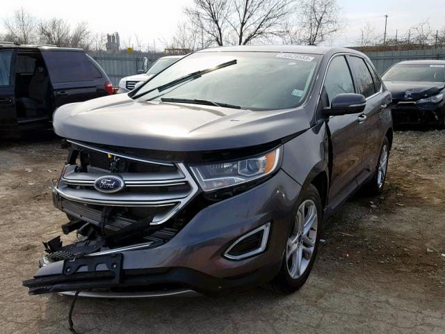 2FMTK4K81FBB52180 - 2015 FORD EDGE TITAN GRAY photo 2