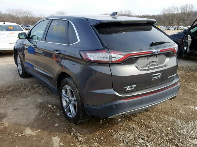 2FMTK4K81FBB52180 - 2015 FORD EDGE TITAN GRAY photo 3