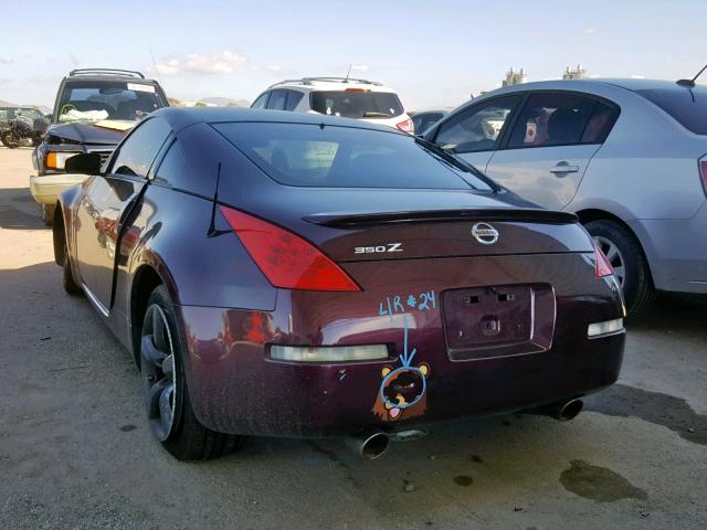 JN1AZ34D56M300470 - 2006 NISSAN 350Z COUPE MAROON photo 3