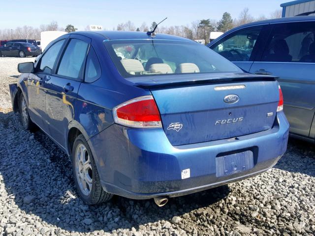 1FAHP36N39W187978 - 2009 FORD FOCUS SES BLUE photo 3