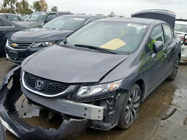 2HGFB2F91FH520820 - 2015 HONDA CIVIC EXL GRAY photo 2