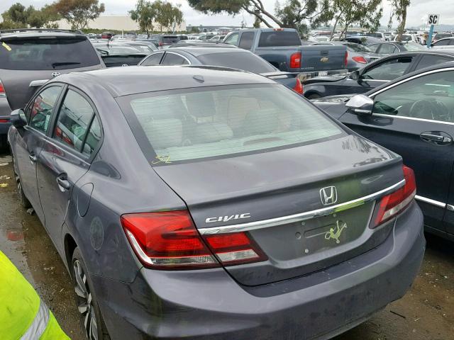 2HGFB2F91FH520820 - 2015 HONDA CIVIC EXL GRAY photo 3