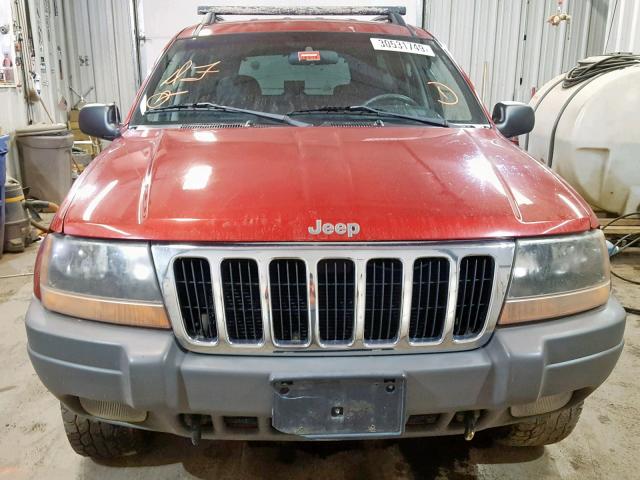 1J8GW48S72C142740 - 2002 JEEP GRAND CHER MAROON photo 9