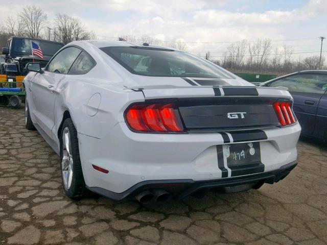 1FA6P8CF2K5119474 - 2019 FORD MUSTANG GT WHITE photo 3