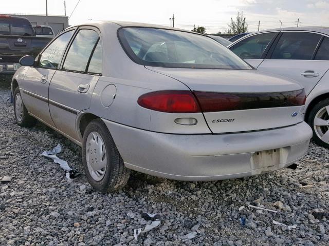 1FALP10P5VW288507 - 1997 FORD ESCORT SILVER photo 3