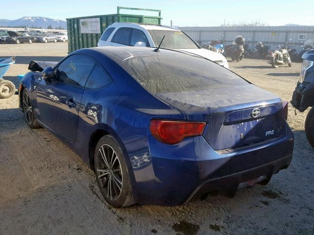 JF1ZNAA1XD1705755 - 2013 TOYOTA SCION FR-S BLUE photo 3