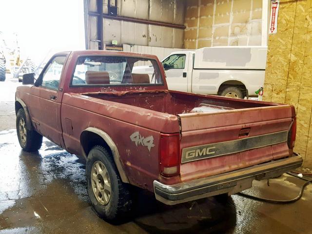 1GTCT14Z3M8550156 - 1991 GMC SONOMA RED photo 3