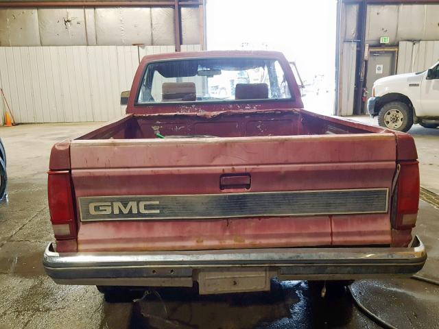 1GTCT14Z3M8550156 - 1991 GMC SONOMA RED photo 6