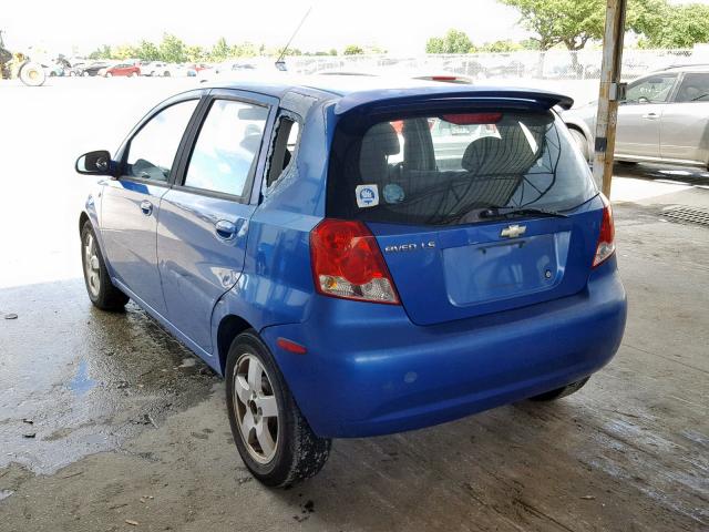 KL1TD666X6B547135 - 2006 CHEVROLET AVEO BASE Көк фото 3