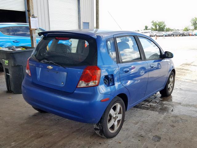 KL1TD666X6B547135 - 2006 CHEVROLET AVEO BASE Көк фото 4