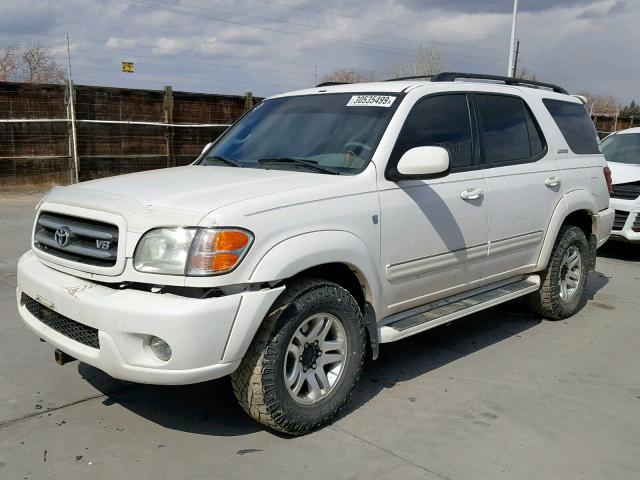 5TDBT48A23S141190 - 2003 TOYOTA SEQUOIA LI WHITE photo 2