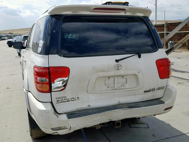 5TDBT48A23S141190 - 2003 TOYOTA SEQUOIA LI WHITE photo 9