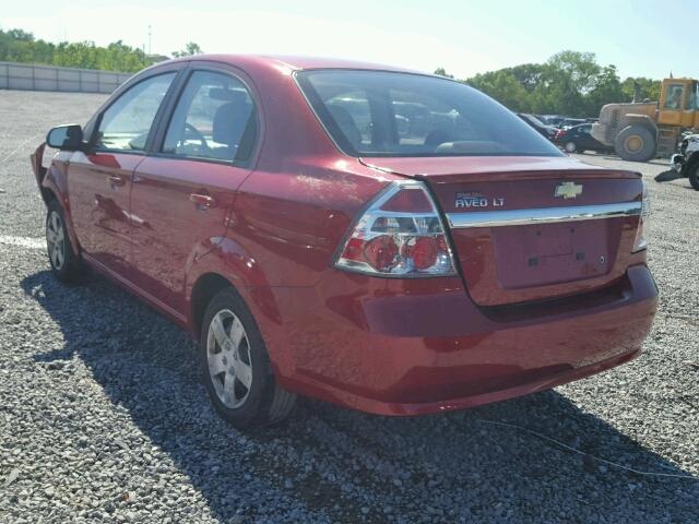 KL1TD5DE8AB126348 - 2010 CHEVROLET AVEO LS RED photo 3