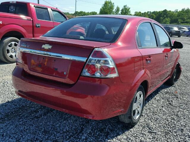 KL1TD5DE8AB126348 - 2010 CHEVROLET AVEO LS RED photo 4