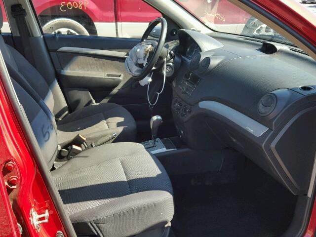 KL1TD5DE8AB126348 - 2010 CHEVROLET AVEO LS RED photo 5