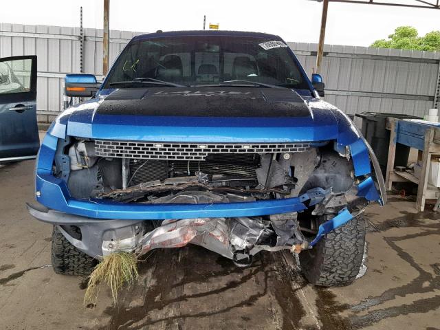 1FTFW1R6XCFC70991 - 2012 FORD F150 SVT R BLUE photo 9