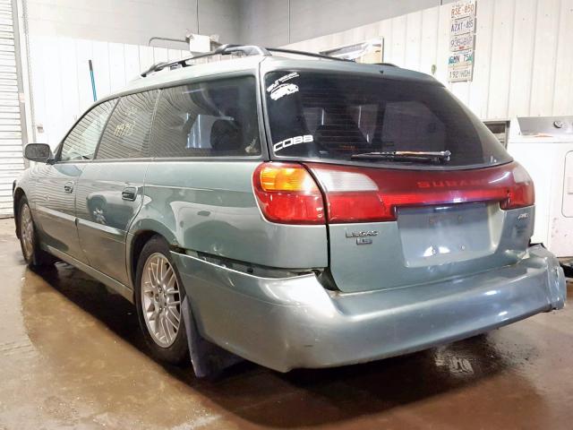 4S3BH635936302304 - 2003 SUBARU LEGACY L GREEN photo 3