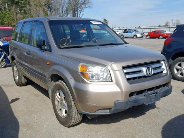 5FNYF28166B048431 - 2006 HONDA PILOT LX BEIGE photo 1