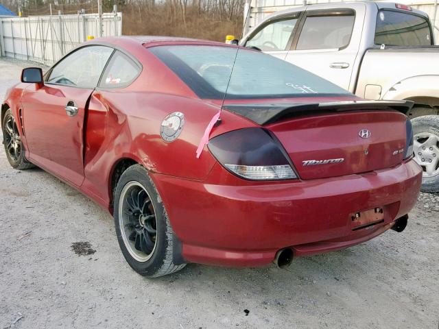 KMHHN65F56U212572 - 2006 HYUNDAI TIBURON GT MAROON photo 3