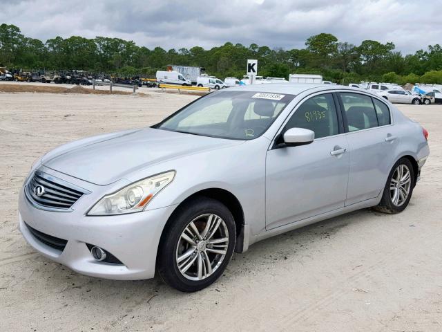 JN1CV6AP4DM306861 - 2013 INFINITI G37 BASE SILVER photo 2