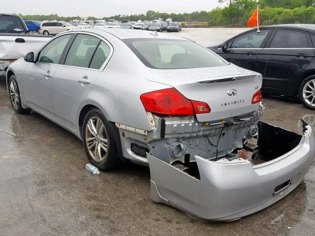 JN1CV6AP4DM306861 - 2013 INFINITI G37 BASE SILVER photo 3