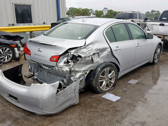 JN1CV6AP4DM306861 - 2013 INFINITI G37 BASE SILVER photo 4