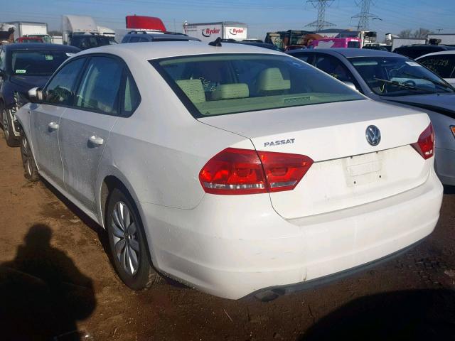 1VWAP7A34EC017095 - 2014 VOLKSWAGEN PASSAT S WHITE photo 3